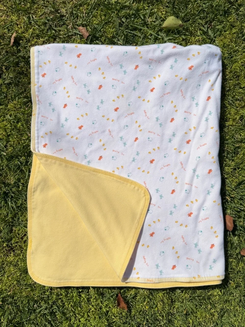 Y2K Gymboree Petting Zoo Farm Animal Baby Blanket Yellow Sheep Bunny Chick Cow